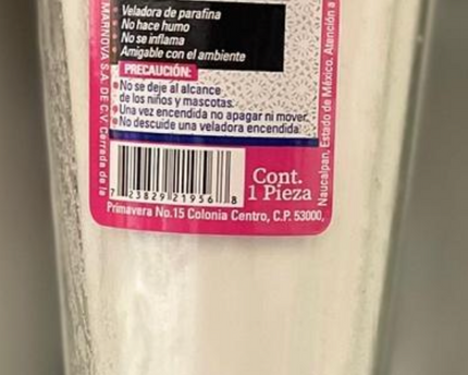 Candle Veladora Santo Padre Limonero vidrio